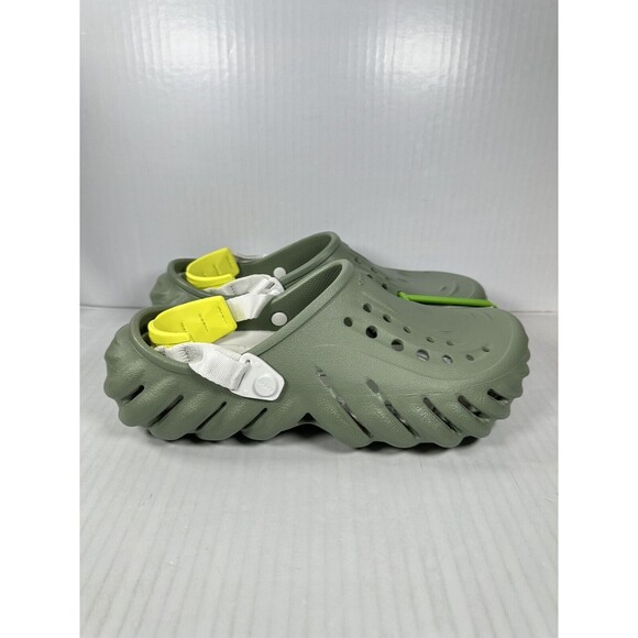 Size 9M/11W CROCS Echo Clog Moss Green Vert Mousse 207937-308 Slip On Shoes NEW - Picture 1 of 7
